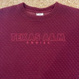 Champion maroon quilted & embroidered crewneck sweatshirt Texas A&M Aggies